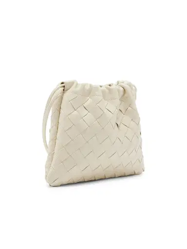 Bottega Veneta Women's Small Dustbag Intrecciato Leather Crossbody Bag - Sea Salt Gold | Thumbnail 7 Bottega Veneta Women's Small Dustbag Intrecciato Leather Crossbody Bag - Sea Salt Gold | Thumbnail 7