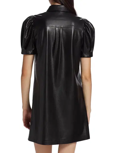ALICE + OLIVIA Women's Jem Faux Leather Shirtdress - Black | Thumbnail 5 ALICE + OLIVIA Women's Jem Faux Leather Shirtdress - Black | Thumbnail 5