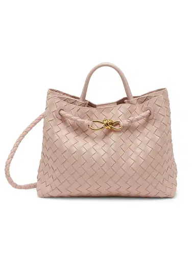 Bottega Veneta Women's Andiamo Medium Intrecciato Leather Top-Handle Bag - Cameo | Thumbnail 1 Bottega Veneta Women's Andiamo Medium Intrecciato Leather Top-Handle Bag - Cameo | Thumbnail 1