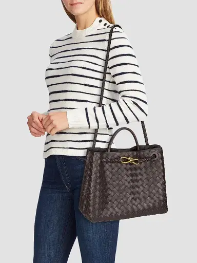 Bottega Veneta Women's Andiamo Intrecciato Leather Top-Handle Bag - Fondant | Thumbnail 2 Bottega Veneta Women's Andiamo Intrecciato Leather Top-Handle Bag - Fondant | Thumbnail 2