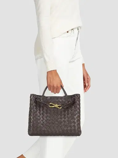 Bottega Veneta Women's Andiamo Intrecciato Leather Top-Handle Bag - Fondant | Thumbnail 3 Bottega Veneta Women's Andiamo Intrecciato Leather Top-Handle Bag - Fondant | Thumbnail 3