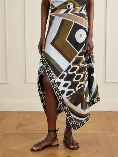 PUCCI Asymmetric Printed Silk-twill Maxi Skirt | Thumbnail 3 PUCCI Asymmetric Printed Silk-twill Maxi Skirt | Thumbnail 3