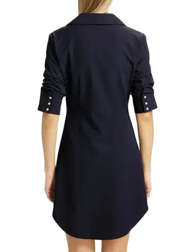 Cinq à Sept Women's Elina Gathered Mini-Shirtdress - Navy - Size 16 | Thumbnail 5 Cinq à Sept Women's Elina Gathered Mini-Shirtdress - Navy - Size 16 | Thumbnail 5