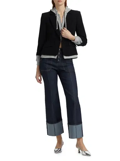 Cinq à Sept Women's Le Petit Khloe Zip-UpBlazer - Black Heather Grey - Size 14 | Thumbnail 2 Cinq à Sept Women's Le Petit Khloe Zip-UpBlazer - Black Heather Grey - Size 14 | Thumbnail 2