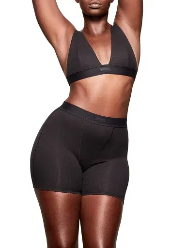 Skims Women's Cotton Rib Boxer - Soot | Thumbnail 2 Skims Women's Cotton Rib Boxer - Soot | Thumbnail 2