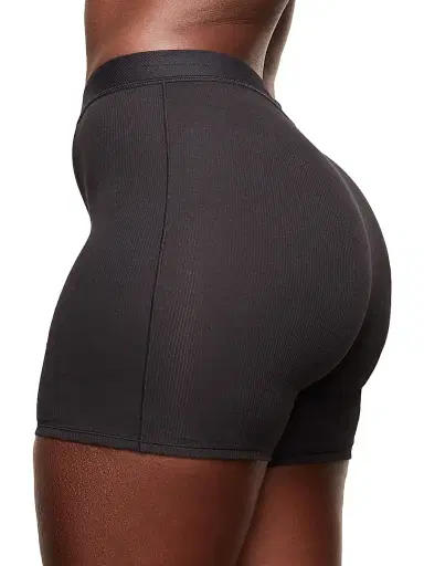 Skims Women's Cotton Rib Boxer - Soot | Thumbnail 4 Skims Women's Cotton Rib Boxer - Soot | Thumbnail 4