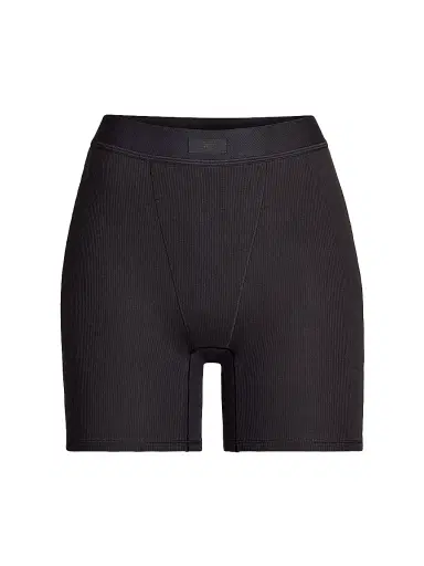 Skims Women's Cotton Rib Boxer - Soot | Thumbnail 1 Skims Women's Cotton Rib Boxer - Soot | Thumbnail 1