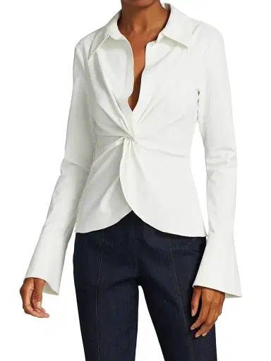 Cinq à Sept Women's Mckenna Twist-Front Blouse | Thumbnail 3 Cinq à Sept Women's Mckenna Twist-Front Blouse | Thumbnail 3