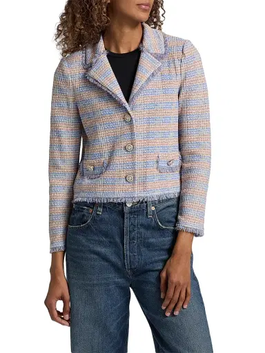 Misook Women's Striped Knit Jacket - Tranquil Blue White Black - Size XXL | Thumbnail 3 Misook Women's Striped Knit Jacket - Tranquil Blue White Black - Size XXL | Thumbnail 3