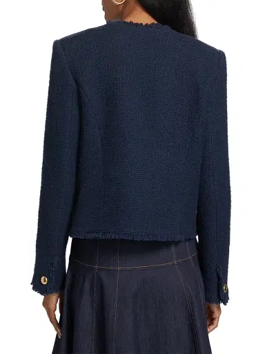 Cinq à Sept Women's Christie Cotton Tweed Jacket - Navy - Size 16 | Thumbnail 5 Cinq à Sept Women's Christie Cotton Tweed Jacket - Navy - Size 16 | Thumbnail 5