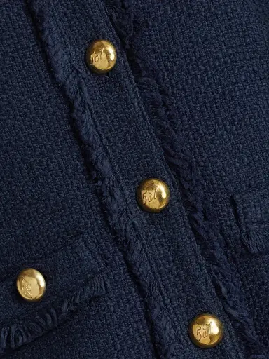 Cinq à Sept Women's Christie Cotton Tweed Jacket - Navy - Size 16 | Thumbnail 7 Cinq à Sept Women's Christie Cotton Tweed Jacket - Navy - Size 16 | Thumbnail 7