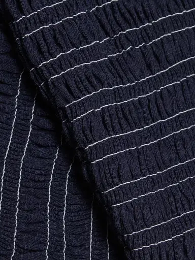 Cinq à Sept Women's Fawn Smocked Top - Navy White | Thumbnail 7 Cinq à Sept Women's Fawn Smocked Top - Navy White | Thumbnail 7