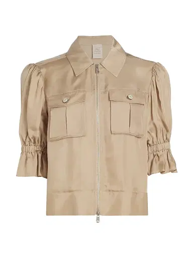 Cinq à Sept Women's Holly Puff-Sleeve Utility Jacket | Thumbnail 1 Cinq à Sept Women's Holly Puff-Sleeve Utility Jacket | Thumbnail 1