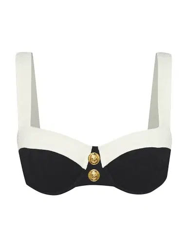 L'AGENCE Women's Colorblock Chic Alexandria Underwire Bikini Top - Black | Thumbnail 1 L'AGENCE Women's Colorblock Chic Alexandria Underwire Bikini Top - Black | Thumbnail 1