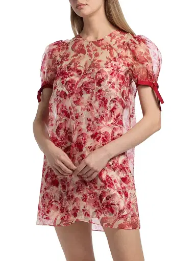 Cinq à Sept Women's Junette Floral Silk Minidress - Cherry Rose Multi | Thumbnail 3 Cinq à Sept Women's Junette Floral Silk Minidress - Cherry Rose Multi | Thumbnail 3