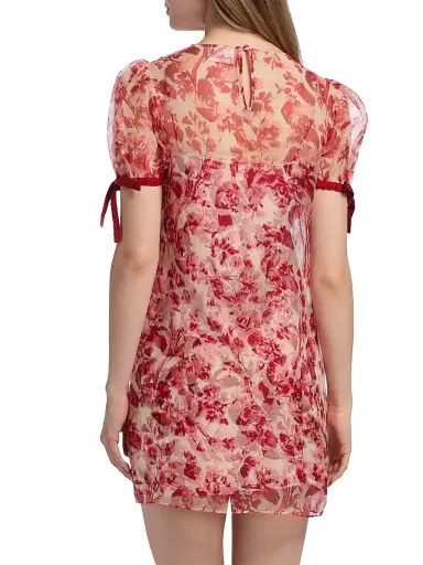 Cinq à Sept Women's Junette Floral Silk Minidress - Cherry Rose Multi | Thumbnail 5 Cinq à Sept Women's Junette Floral Silk Minidress - Cherry Rose Multi | Thumbnail 5