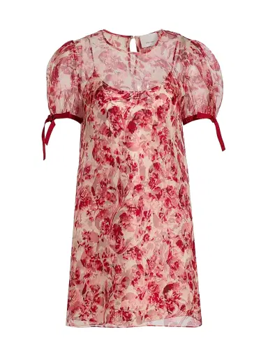 Cinq à Sept Women's Junette Floral Silk Minidress - Cherry Rose Multi | Thumbnail 1 Cinq à Sept Women's Junette Floral Silk Minidress - Cherry Rose Multi | Thumbnail 1