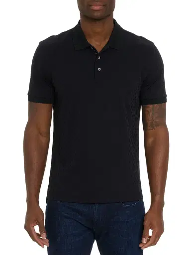 Robert Graham Men's Elias Polo Shirt - Black | Thumbnail 1 Robert Graham Men's Elias Polo Shirt - Black | Thumbnail 1