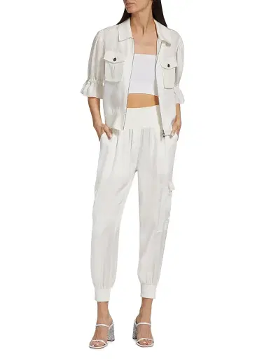Cinq à Sept Women's Giles Twill Cargo Joggers - | Thumbnail 2 Cinq à Sept Women's Giles Twill Cargo Joggers - | Thumbnail 2