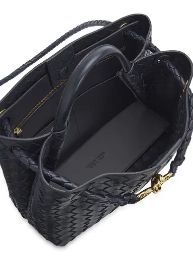 Bottega Veneta Women's Andiamo Medium Intrecciato Leather Top-Handle Bag - Midnight | Thumbnail 4 Bottega Veneta Women's Andiamo Medium Intrecciato Leather Top-Handle Bag - Midnight | Thumbnail 4