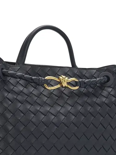 Bottega Veneta Women's Andiamo Medium Intrecciato Leather Top-Handle Bag - Midnight | Thumbnail 6 Bottega Veneta Women's Andiamo Medium Intrecciato Leather Top-Handle Bag - Midnight | Thumbnail 6