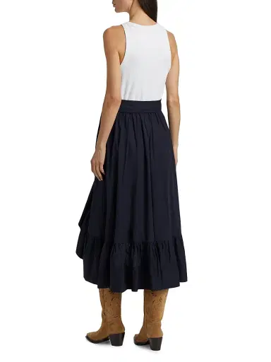Cinq à Sept Women's Zayla Split Midi-Dress - White Navy | Thumbnail 5 Cinq à Sept Women's Zayla Split Midi-Dress - White Navy | Thumbnail 5