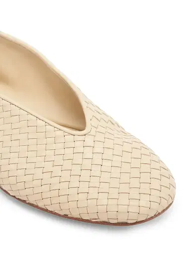 Bottega Veneta Women's Rosa Intrecciato Leather Flats - Tufo - Size 6 | Thumbnail 5 Bottega Veneta Women's Rosa Intrecciato Leather Flats - Tufo - Size 6 | Thumbnail 5