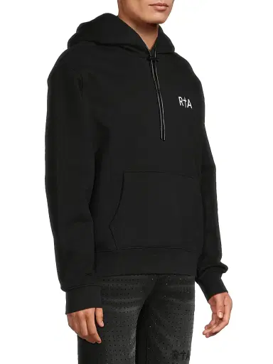RTA Men's Dion Cross Cotton Hoodie - Black White Cross - Size Small | Thumbnail 4 RTA Men's Dion Cross Cotton Hoodie - Black White Cross - Size Small | Thumbnail 4