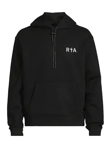 RTA Men's Dion Cross Cotton Hoodie - Black White Cross - Size Small | Thumbnail 1 RTA Men's Dion Cross Cotton Hoodie - Black White Cross - Size Small | Thumbnail 1