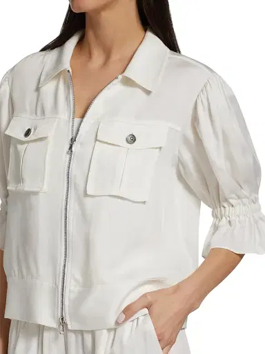 Cinq à Sept Women's Holly Puff-Sleeve Utility Jacket | Thumbnail 6 Cinq à Sept Women's Holly Puff-Sleeve Utility Jacket | Thumbnail 6