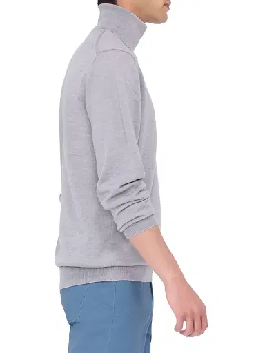 Bugatchi Men's Sawyer Turtleneck Sweater - Platinum | Thumbnail 4 Bugatchi Men's Sawyer Turtleneck Sweater - Platinum | Thumbnail 4