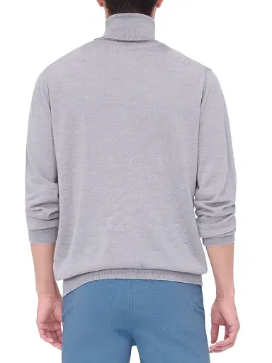 Bugatchi Men's Sawyer Turtleneck Sweater - Platinum | Thumbnail 5 Bugatchi Men's Sawyer Turtleneck Sweater - Platinum | Thumbnail 5