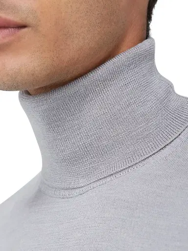Bugatchi Men's Sawyer Turtleneck Sweater - Platinum | Thumbnail 7 Bugatchi Men's Sawyer Turtleneck Sweater - Platinum | Thumbnail 7