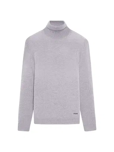 Bugatchi Men's Sawyer Turtleneck Sweater - Platinum | Thumbnail 1 Bugatchi Men's Sawyer Turtleneck Sweater - Platinum | Thumbnail 1