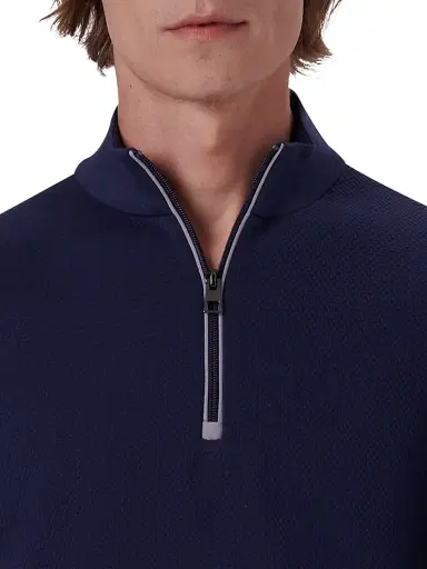 Bugatchi Men's Quarter-Zip Knit Jacket - Navy - Size XXL | Thumbnail 6 Bugatchi Men's Quarter-Zip Knit Jacket - Navy - Size XXL | Thumbnail 6