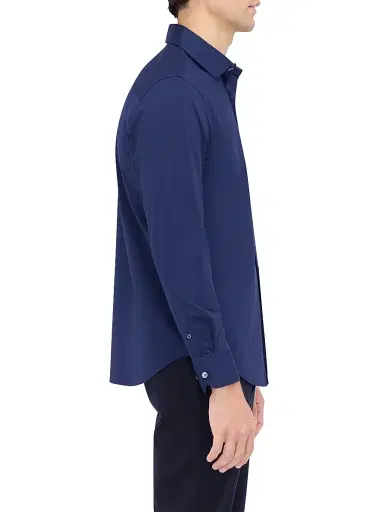 Bugatchi Men's OoohCotton Tech Button-Up Shirt - Navy | Thumbnail 4 Bugatchi Men's OoohCotton Tech Button-Up Shirt - Navy | Thumbnail 4