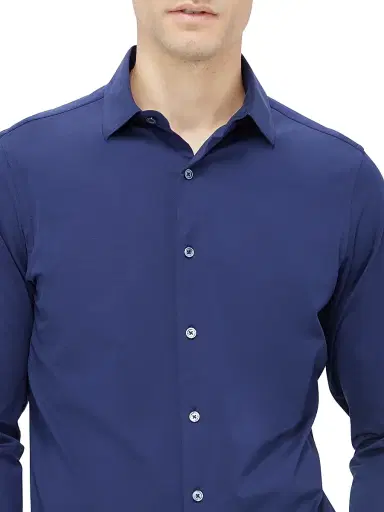 Bugatchi Men's OoohCotton Tech Button-Up Shirt - Navy | Thumbnail 6 Bugatchi Men's OoohCotton Tech Button-Up Shirt - Navy | Thumbnail 6