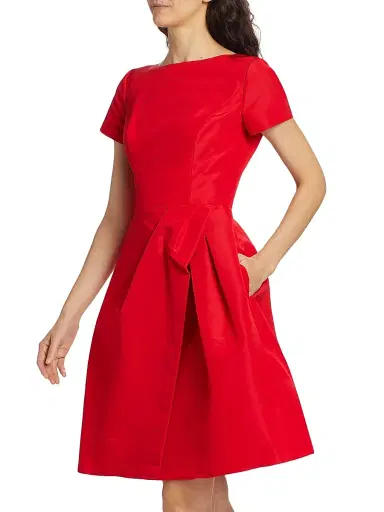 Carolina Herrera Women's Icon Silk Faille Cocktail Dress - Poppy | Thumbnail 4 Carolina Herrera Women's Icon Silk Faille Cocktail Dress - Poppy | Thumbnail 4