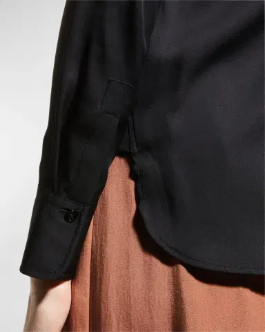 Vince Slim-Fit Long-Sleeve Stretch-Silk Blouse | Thumbnail 7 Vince Slim-Fit Long-Sleeve Stretch-Silk Blouse | Thumbnail 7