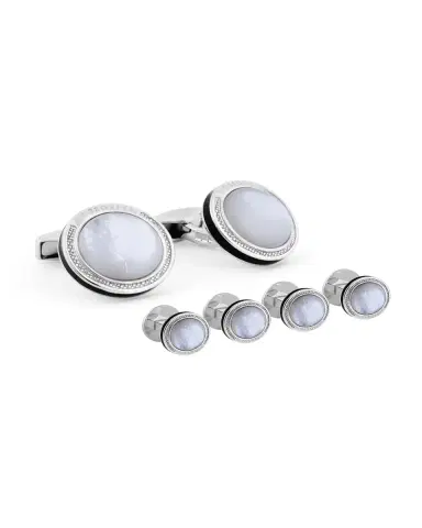 Tateossian Mother-of-Pearl Sterling Silver Cuff Links Stud Set | Thumbnail 3 Tateossian Mother-of-Pearl Sterling Silver Cuff Links Stud Set | Thumbnail 3