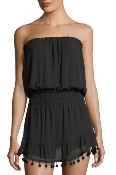 Ramy Brook Marcie Strapless Coverup Dress with Pompoms | Thumbnail 3 Ramy Brook Marcie Strapless Coverup Dress with Pompoms | Thumbnail 3