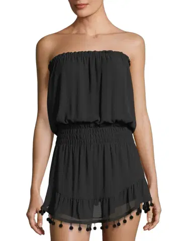 Ramy Brook Marcie Strapless Coverup Dress with Pompoms | Thumbnail 1 Ramy Brook Marcie Strapless Coverup Dress with Pompoms | Thumbnail 1