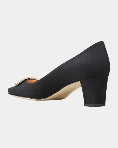 Manolo Blahnik Okkato Low-Heel Crepe Pumps | Thumbnail 2 Manolo Blahnik Okkato Low-Heel Crepe Pumps | Thumbnail 2