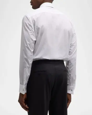 Brioni Pleated Poplin French-Cuff Dress Shirt | Thumbnail 4 Brioni Pleated Poplin French-Cuff Dress Shirt | Thumbnail 4