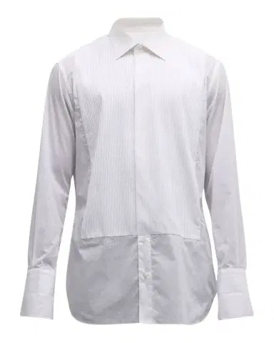 Brioni Pleated Poplin French-Cuff Dress Shirt | Thumbnail 1 Brioni Pleated Poplin French-Cuff Dress Shirt | Thumbnail 1