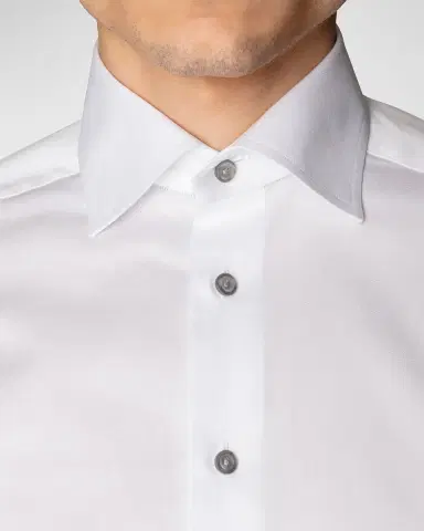 Eton Contemporary-Fit Twill Shirt with Gray Buttons | Thumbnail 5 Eton Contemporary-Fit Twill Shirt with Gray Buttons | Thumbnail 5