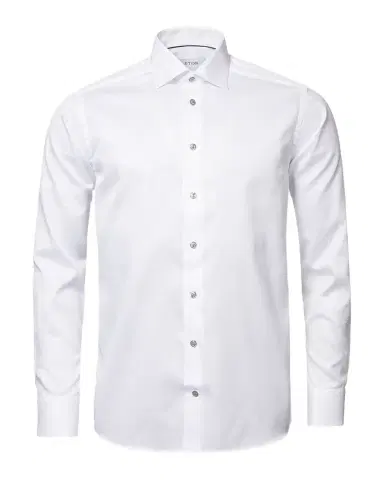 Eton Contemporary-Fit Twill Shirt with Gray Buttons | Thumbnail 1 Eton Contemporary-Fit Twill Shirt with Gray Buttons | Thumbnail 1