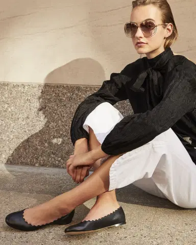Chloé Lauren Scalloped Leather Ballet Flats | Thumbnail 2 Chloé Lauren Scalloped Leather Ballet Flats | Thumbnail 2