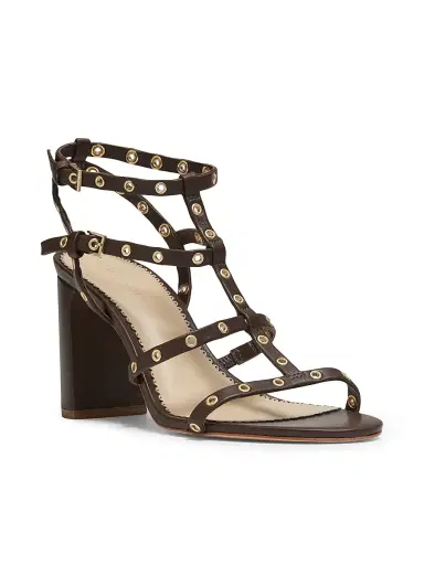 Cinq à Sept Women's Maisie Grommet Strappy Leather Block Sandals - Chocolate - Size 11 | Thumbnail 2 Cinq à Sept Women's Maisie Grommet Strappy Leather Block Sandals - Chocolate - Size 11 | Thumbnail 2