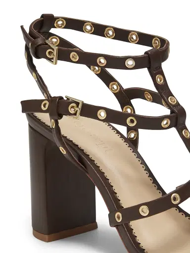 Cinq à Sept Women's Maisie Grommet Strappy Leather Block Sandals - Chocolate - Size 11 | Thumbnail 6 Cinq à Sept Women's Maisie Grommet Strappy Leather Block Sandals - Chocolate - Size 11 | Thumbnail 6